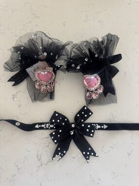 Tutu Du Monde Kitten Mittens Black Tulle Wrist Cuff & Kitten Choker Hard to Find